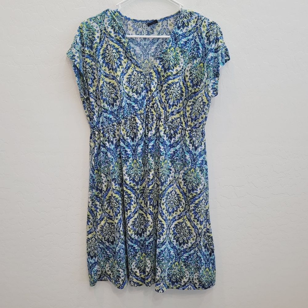 💕 Faded Glory Blue & Yellow Mini Dress Women's Size Medium - Picture 10 of 10